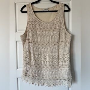 Ava & Viv Cream Lace Tank Top